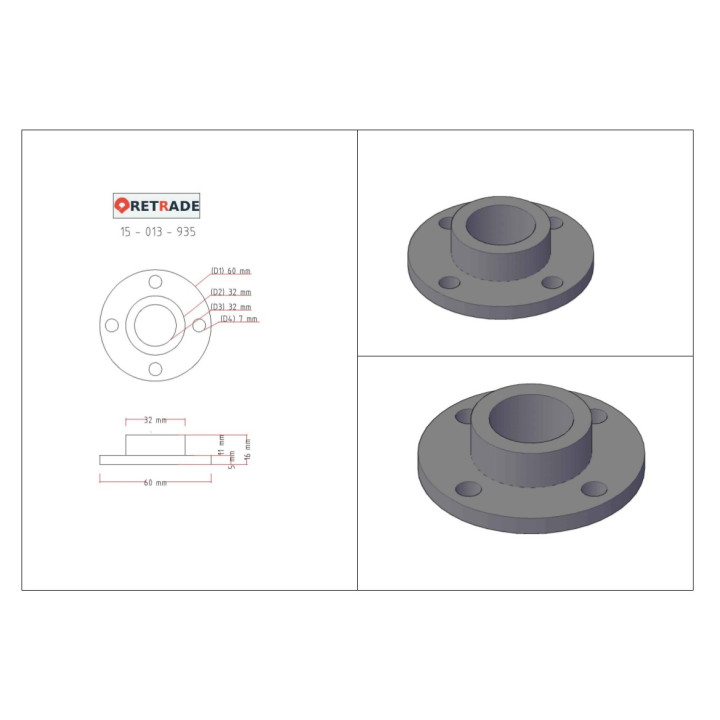 CNC 3D - Flangia di Supporto