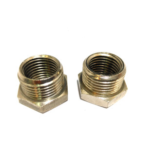 2x Riduttori Idraulici Filettati Dritto Connettore Maschio 3/8" Femmina 1/4"