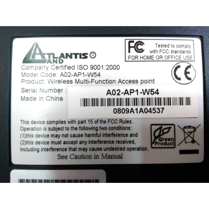ATLANTIS LAND A02-AP1-W54 - Wireless Multi-Function  Access Point 54Mbps