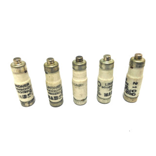 LINDNER 1700.016 - 5x Fusibili Neozed 16A gL 380V - Grigio