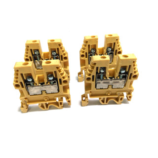 CABUR CBD.2 - 4x Morsettiere con Montaggio su Guida DIN , 2 Vie 12-20AWG 2.5mm² - Beige