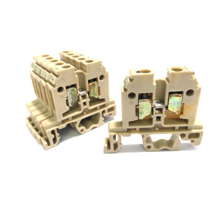 LEGRAND Viking370 - 6x Morsettiere con Montaggio su Guida DIN , 2 Vie 10AWG 4mm² - Beige