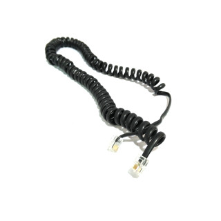 Cavo Elastico a Spirale per Cornetta Telefonica RJ9 4P4C 2Mt - Nero