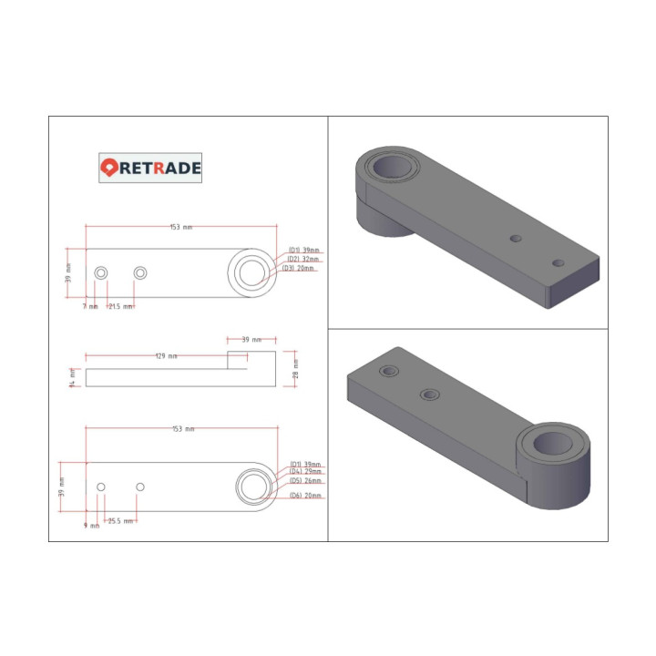 Cuscinetto Lineare Flangiato 153x39x28mm