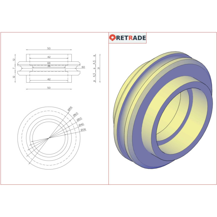 Puleggia per Cinghia Trapezoidale 31x69mm