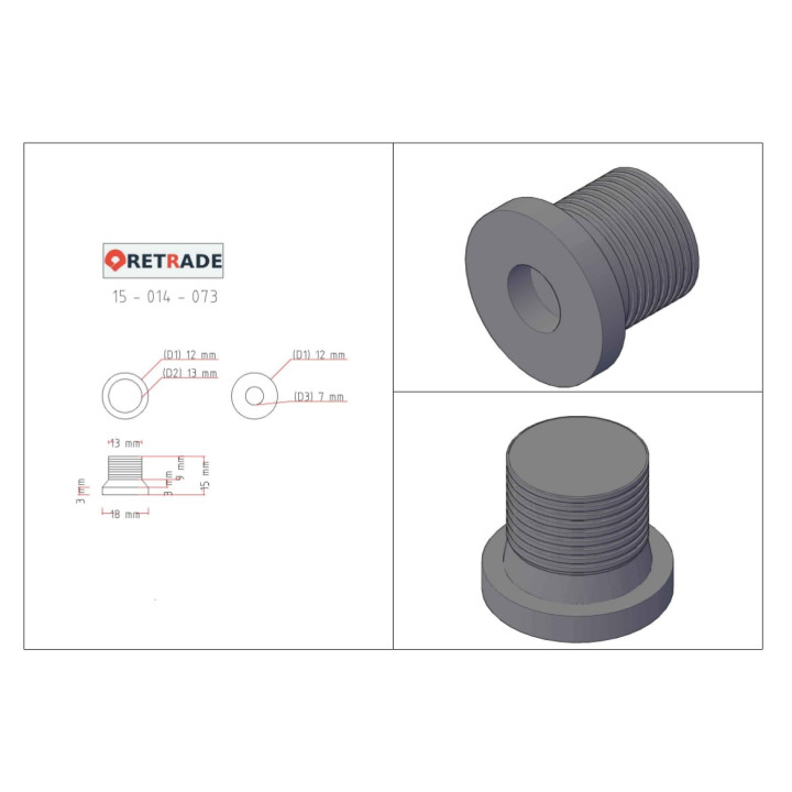 4x Tappi a Testa Cilindrica con Esagono Incassato Maschio 1/4"