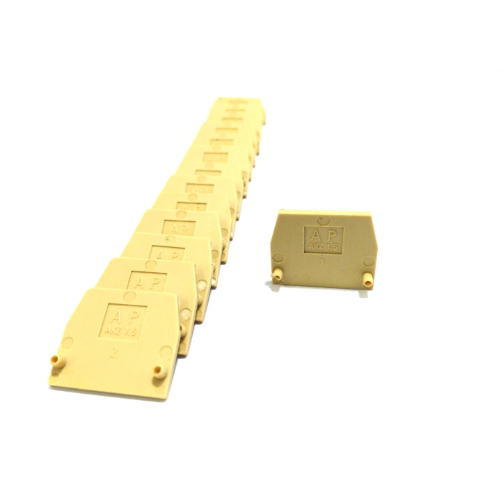 WEIDMULLER APAKZ1.5 - 15x Piastre Terminale Beige 22.5x19.5x1.5mm