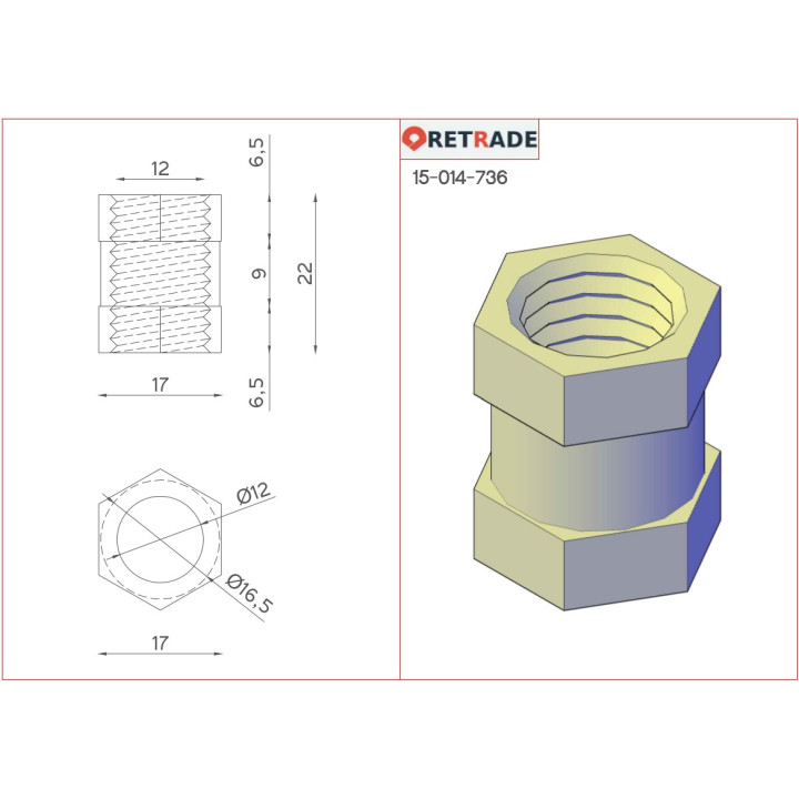 Accoppiatore Idraulico Filettato Dritto 1/4" 700bar