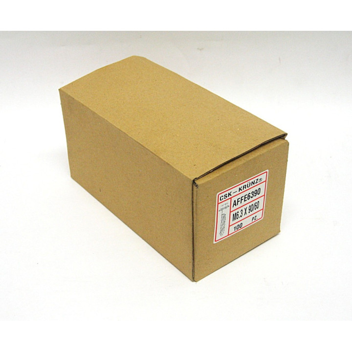 100pz. Vite Autofilettante Testa Esagonale Parz. M6.3x90/60mm