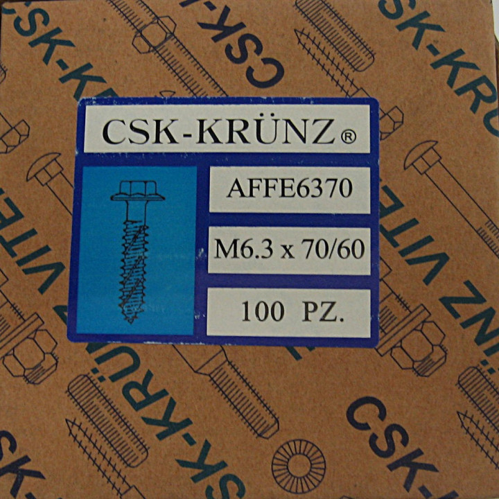 100 pz. Tapping Screw Hex Head M6.3x70/60mm