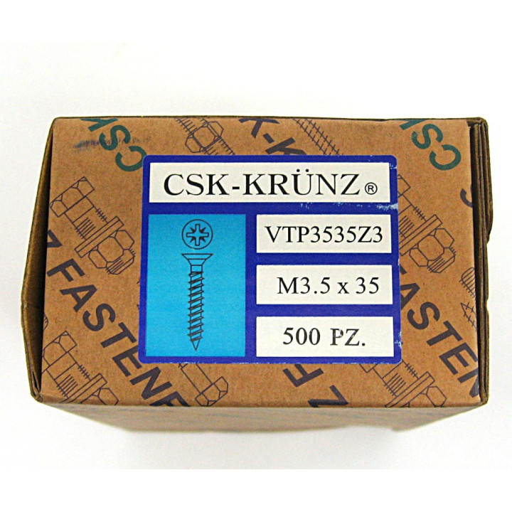 500pz. Screw Flat Head Cross M3.5x35mm