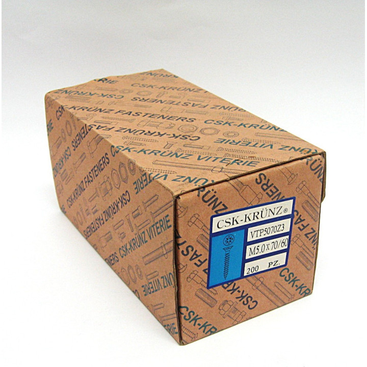 200pz. Screw Flat Head Flared Cross M5.0x70/60mm