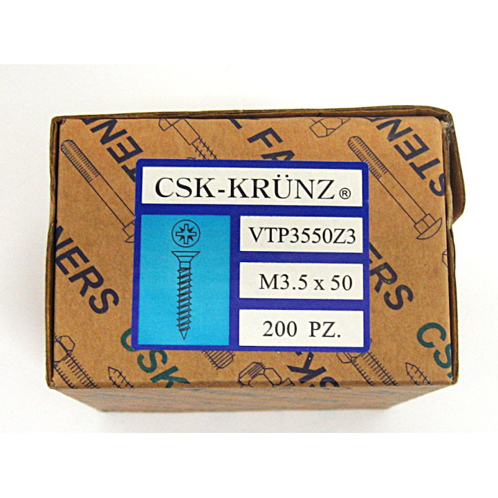 Screw Flat Head Galvanized Cross for Chipboard M3.5x50mm