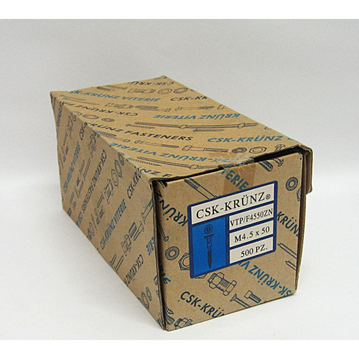 500pz. Screw Flat Head Flared Cross M4.5x50mm