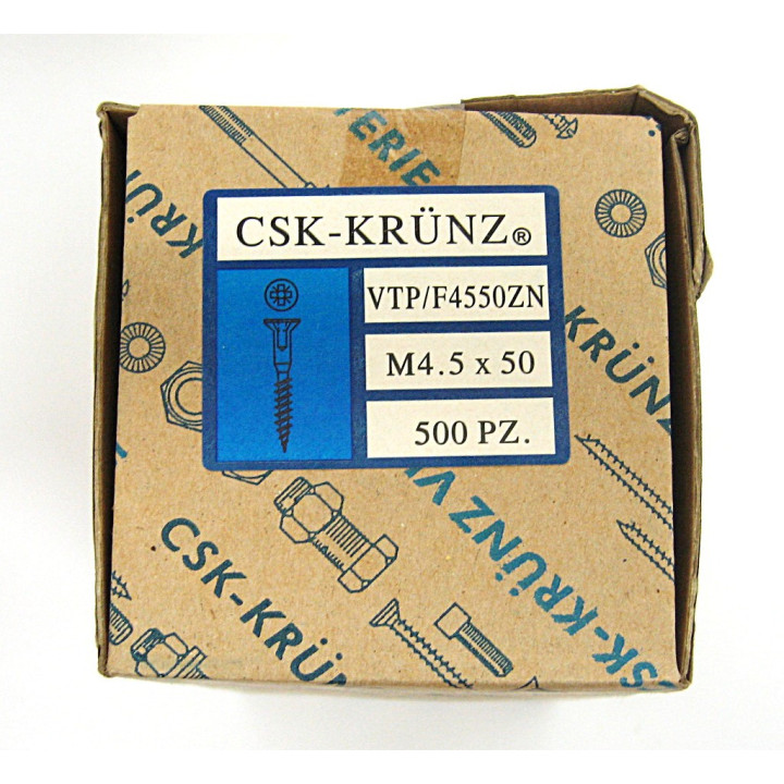 500pz. Screw Flat Head Flared Cross M4.5x50mm