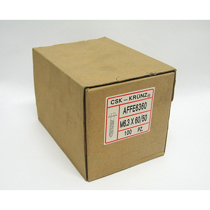 100 pz. Tapping Screw Hex Head M6.3x60/50mm