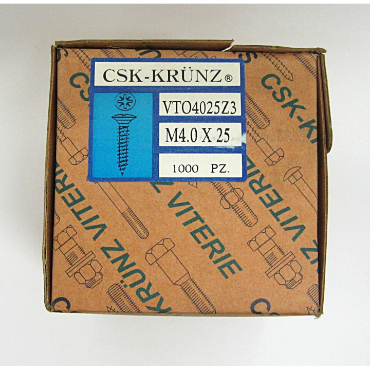 1000 pz. Screw Head Oval Cross M4.0x25mm