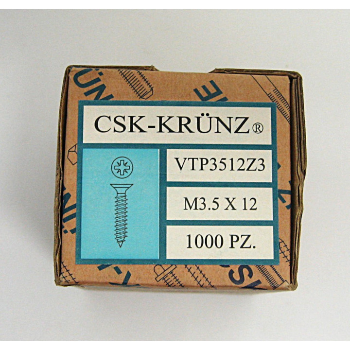 1000 pz. Screw Flat Head Flared Cross M3.5x12mm