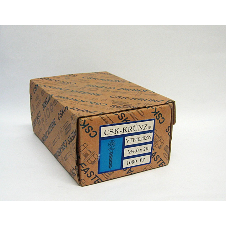 1000 pz. Vite Testa Piatta a Croce M4.0x20mm