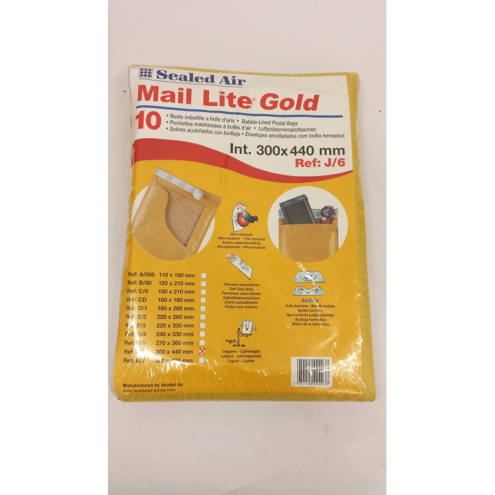 MAIL LITE GOLD-X20 BUSTE IMBOTTITE PLURIBALL 300X400mm ref:J/6