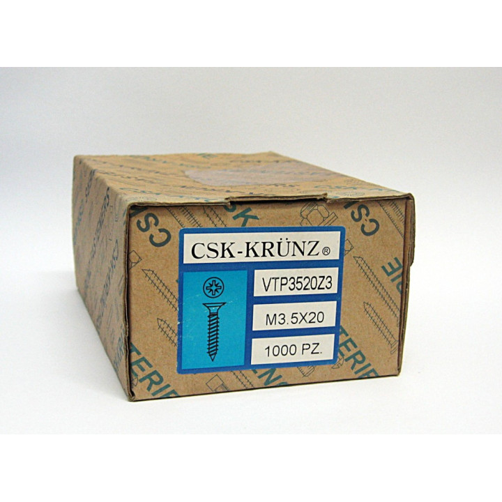 1000 pz. Screw Flat Head Flared Cross M3.5x20mm