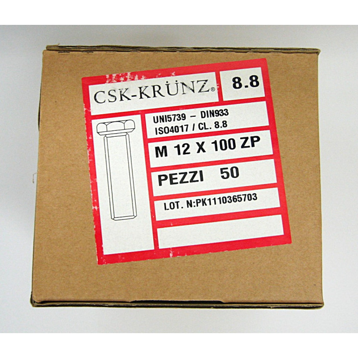 50 pz. Screw Filleted Hex Head M12x100mm