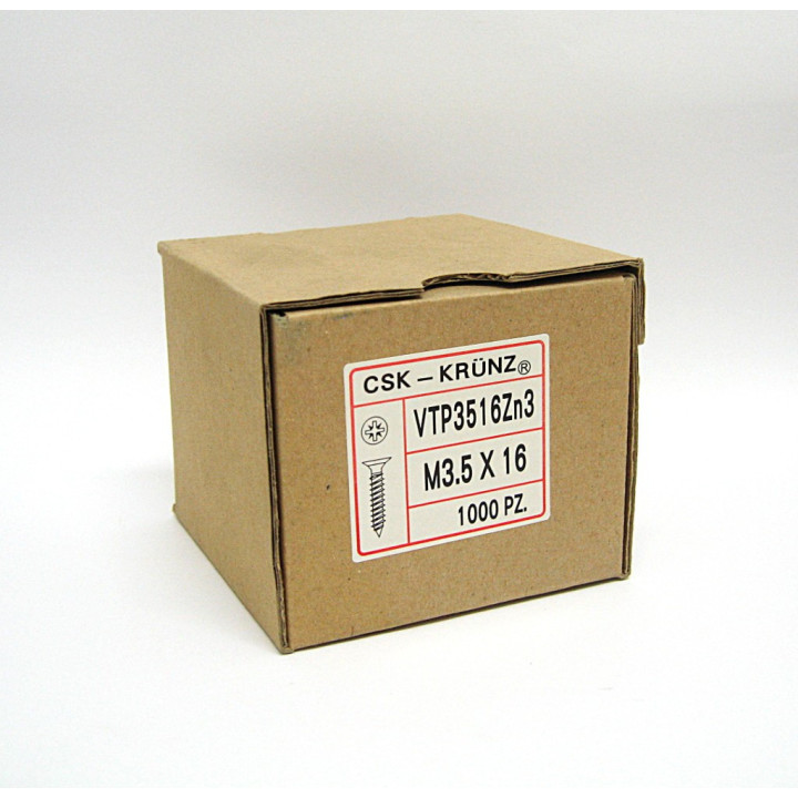 1000 pz. Screw Flat Head Flared Cross M3.5x16mm