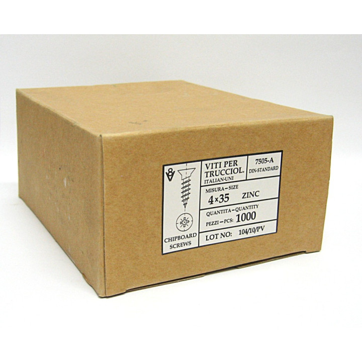 1000 pz. Vite Testa Piatta Svasata a Croce M4.0x35mm