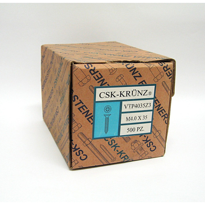 500 pz. Screw Flat Head Flared Cross M4.0x35mm