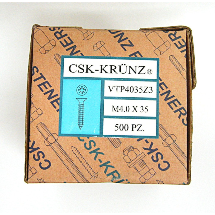 500 pz. Screw Flat Head Flared Cross M4.0x35mm