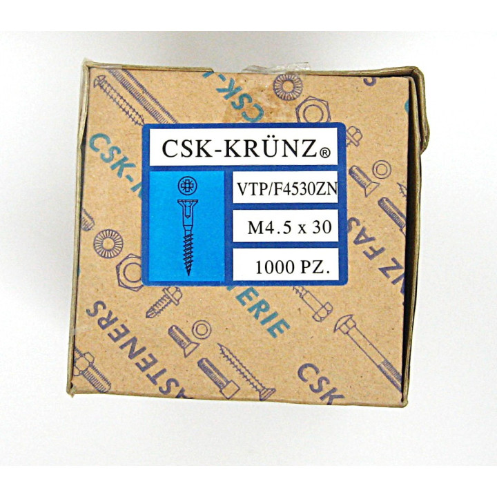 1000 pz. Screw Flat Head Flared Cross M4.5x30mm