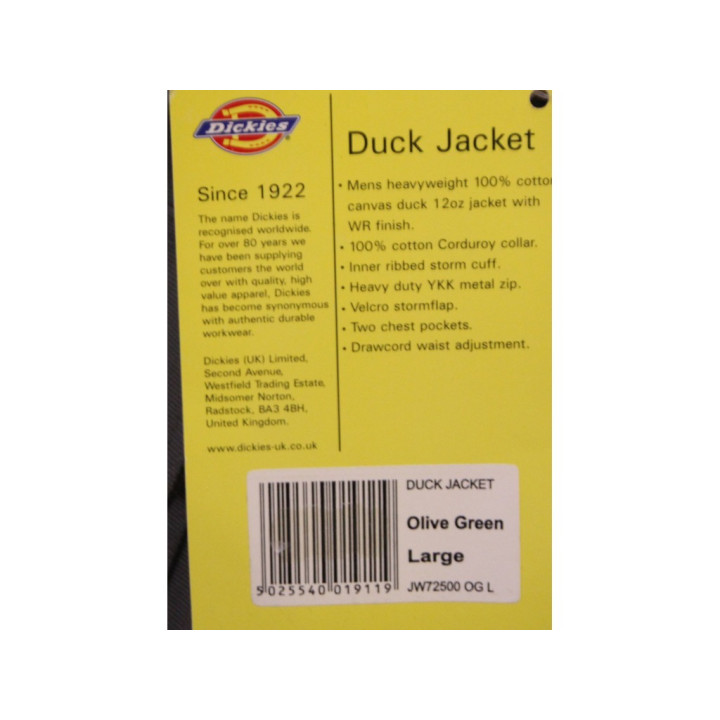 Dickies Giacca da lavoro con zip  da Uomo - Taglia L - Nera