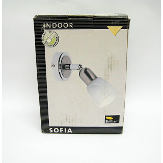 Spotlight Wall "Sofia", Glass and Metal, E14 Max 1 x 40 Watt