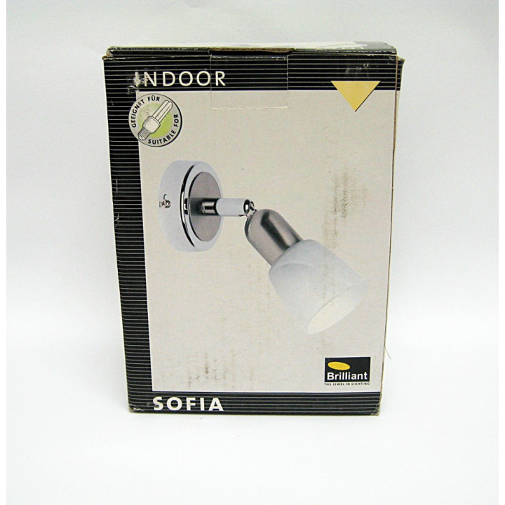 Spotlight Wall "Sofia", Glass and Metal, E14 Max 1 x 40 Watt