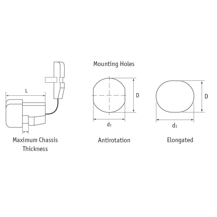 10x Moss SR 3A-4 - Passacavo Antistrappo Dritto Nylon 6.6 NERO