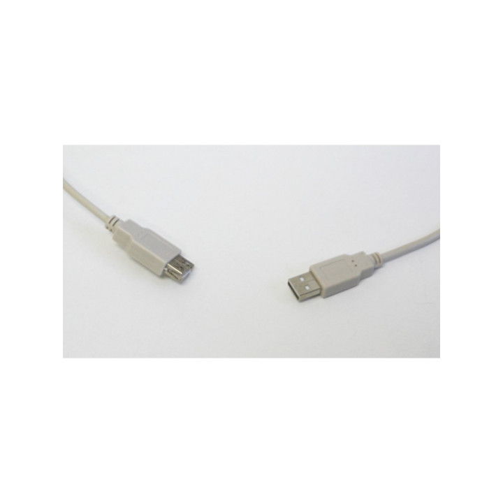 NILOX LE-030 - Cavo di Prolunga da A a USB 2.0 ad Alta Velocità - 80°C 30V 28AWG - Lunghezza Mt. 2 - Grigio