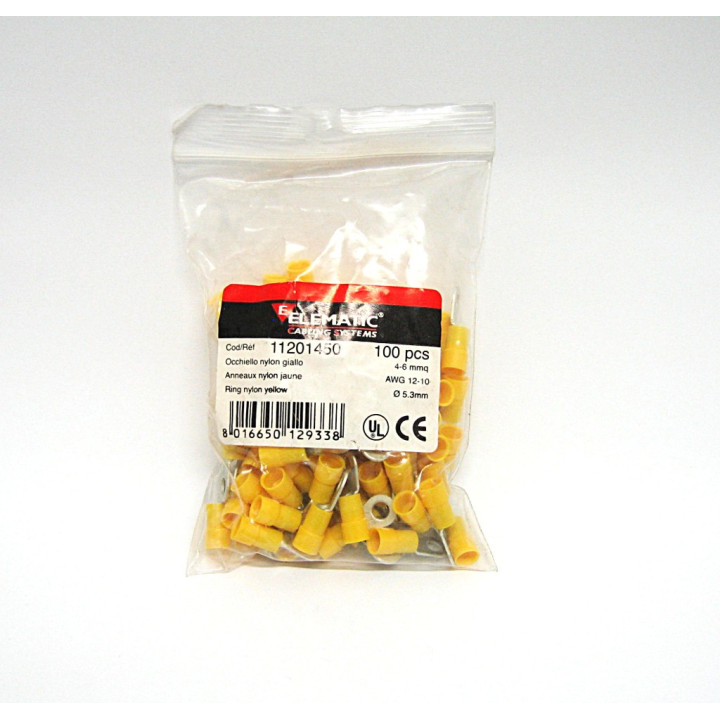 100 pz. Capocorda ad Occhiello Preisolato 4-6mmq