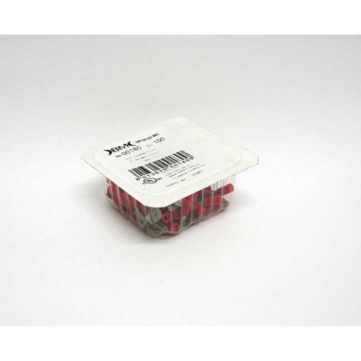 100 pz. Capocorda a Linguetta Preisolato Maschio per Cavo Singolo 0.25-1.5mmq