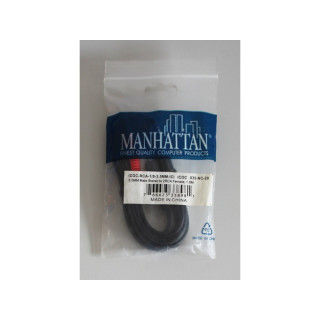 MANHATTAN 035-NC-20 - Cavo Adattatore 2 x RCA Femmina Schermato - Jack Maschio Stereo - Lunghezza Mt. 1.8 - Nero