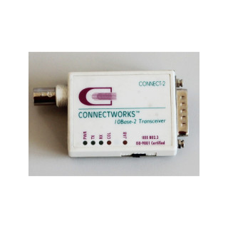 CONNECTWORKS BNC MAU-002 - Ricetrasmettitore Connect-2 10Base-2 - 10-15VDC 120MA - Bianco