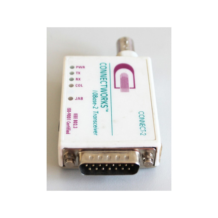 CONNECTWORKS BNC MAU-002 - Ricetrasmettitore Connect-2 10Base-2 - 10-15VDC 120MA - Bianco