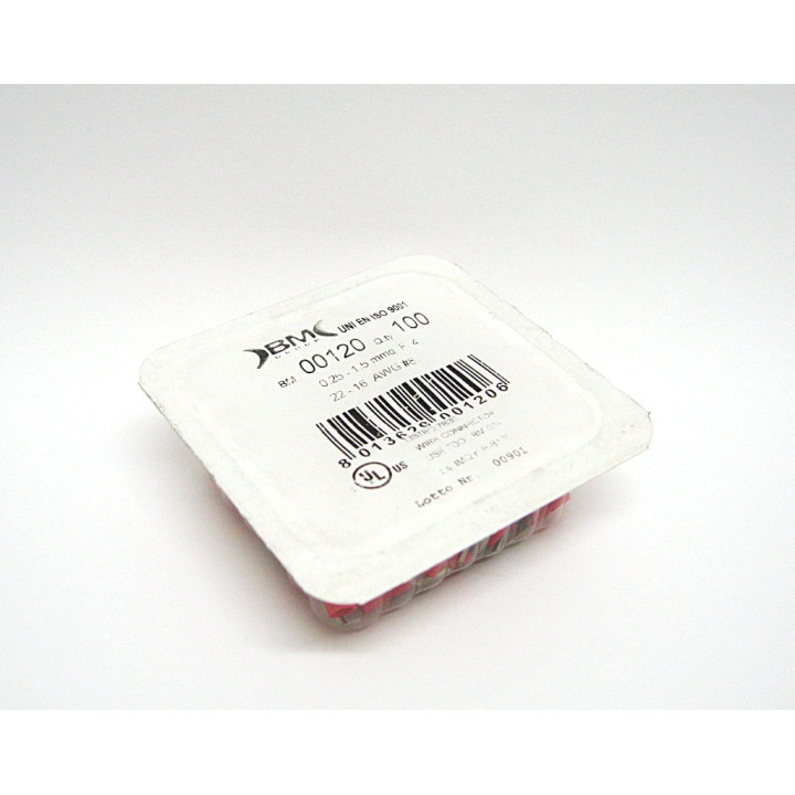 100 pz. Preinsulated Cable Terminal Fork Single Cable 0.25-1.5mmq