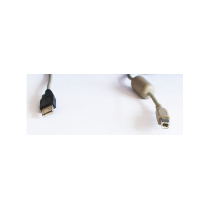 OEM - Cavo USB con Ferrite e Connettori di Tipo A e B per Stampanti e Scanner - Lunghezza Mt. 1.55 - Grigio