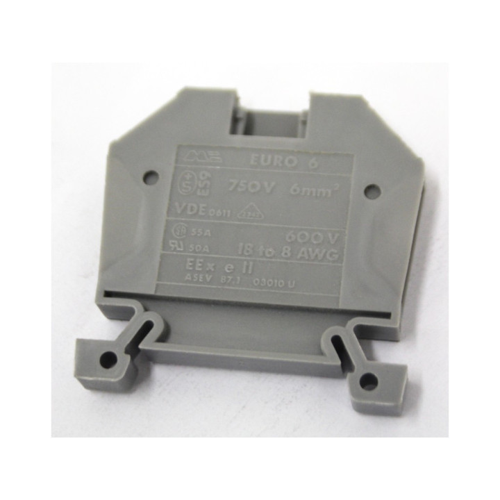 MORSETTITALIA EURO 6 - Morsetto Passante con Piastra Terminale 600V 6mm2 - 8 AWG