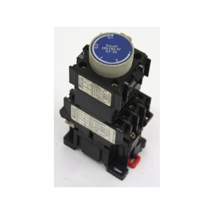 TELEMECANIQUE CA2-DN 1319 + LA3-D20 - Contatto con Time Delay Module 0.1 a 3 S
