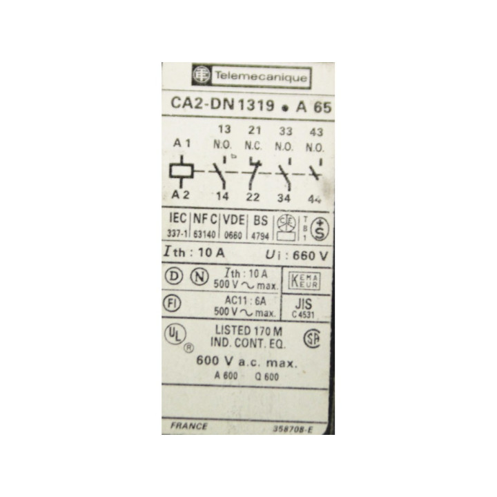 TELEMECANIQUE CA2-DN 1319+ LA2-D20 - Contattore con Time Delay Module 0.1 a 3 S