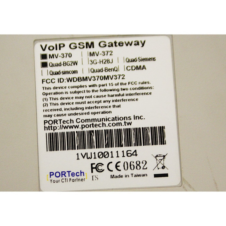 PORTECH MV-370 - Gateway VoIP GSM a una SIM