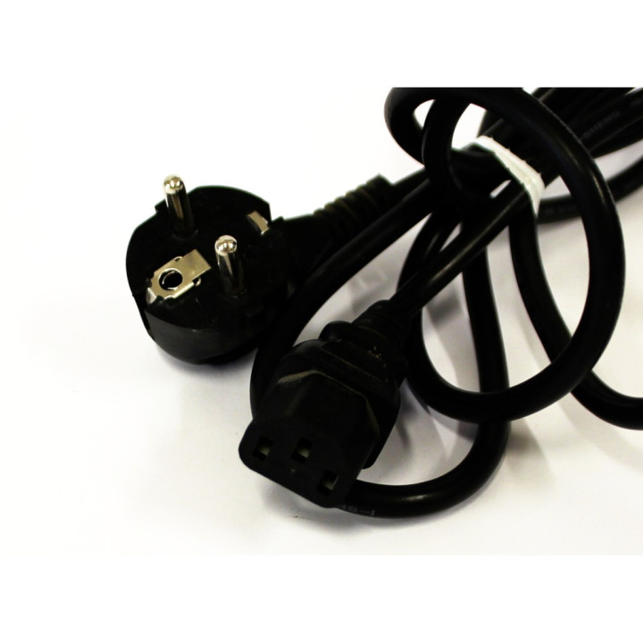 I-SHENG Q88228 Cavo di Alimentazione Shuko - 3 Pin - 0.75mm2 - 10 A - Nero - 1.85 Mt