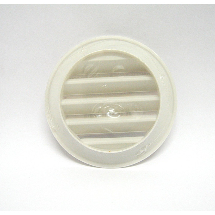 Griglia di Ventilazione Circolare per Porta RAL9002 in Plastica Bianca 80mm
