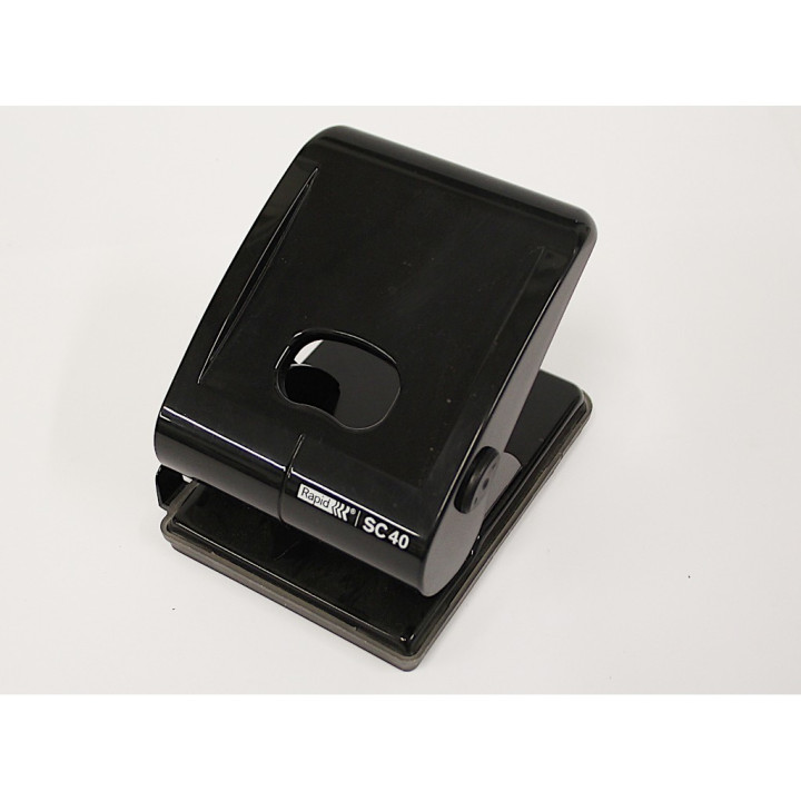 RAPID Perforatore per Fogli - Ferro - Nero - Vaschetta in Plastica